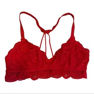 Aerie red lacy bralette